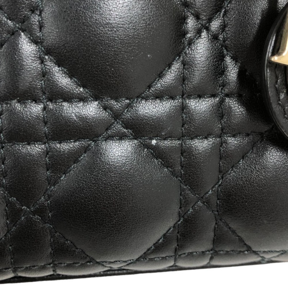 Christian Dior Lady Dior Micro Lambskin Shoulder Bag Black - Picture 6 of 16